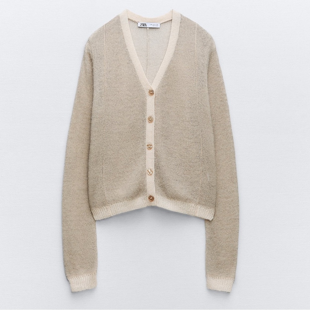 KNIT CARDIGAN ALPACA AND WOOL BLEND - Picture 1 of 5